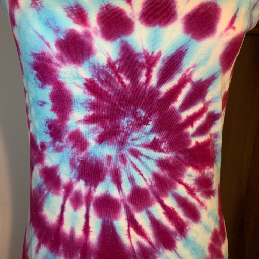 Gildan Blue and Purple Spiral Tie Dye Tank Top - Picture 3 of 7
